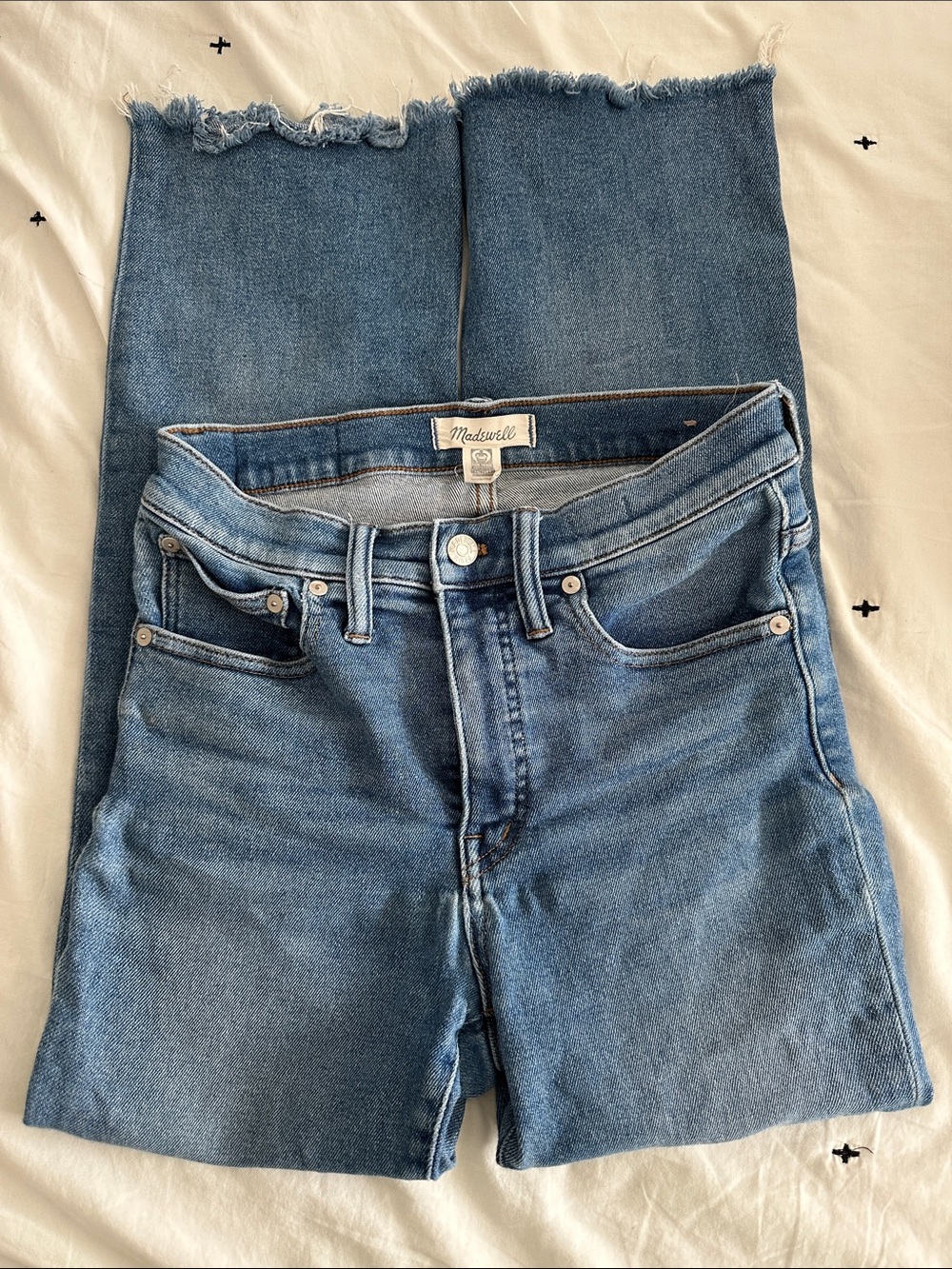 Madewell High-Rise Blue Women's Jeans - Frayed Hem